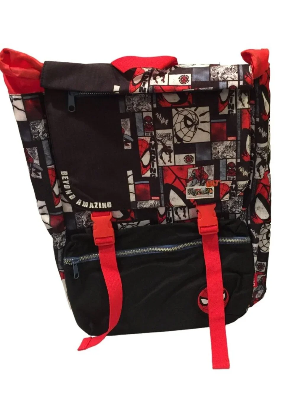 Disney Parks BEYOND AMAZING Spiderman Adjustable Backpack Red Black
